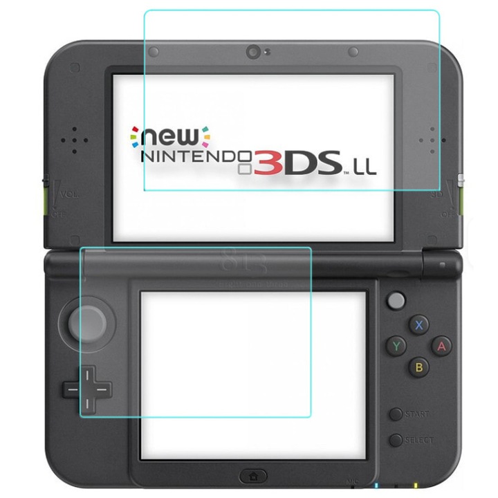 2 db-os képernyővédő fólia készlet, 1 edzett üveg + 1 hidrogél, GLASS SCREEN PRO+, kompatibilis a New Nintendo 3DS XL / 3DS LL készülékkel