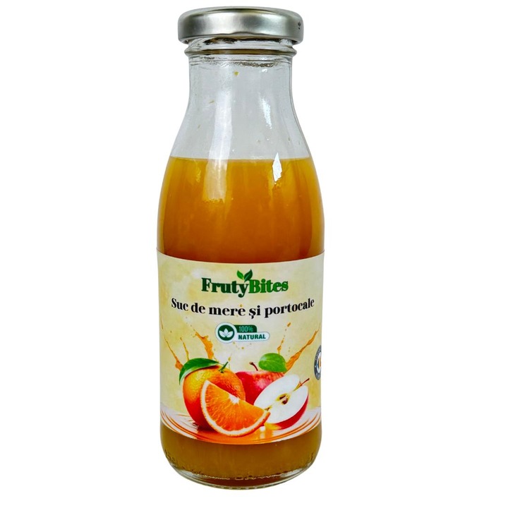 Suc de mere si portocale presat la rece 250 ml