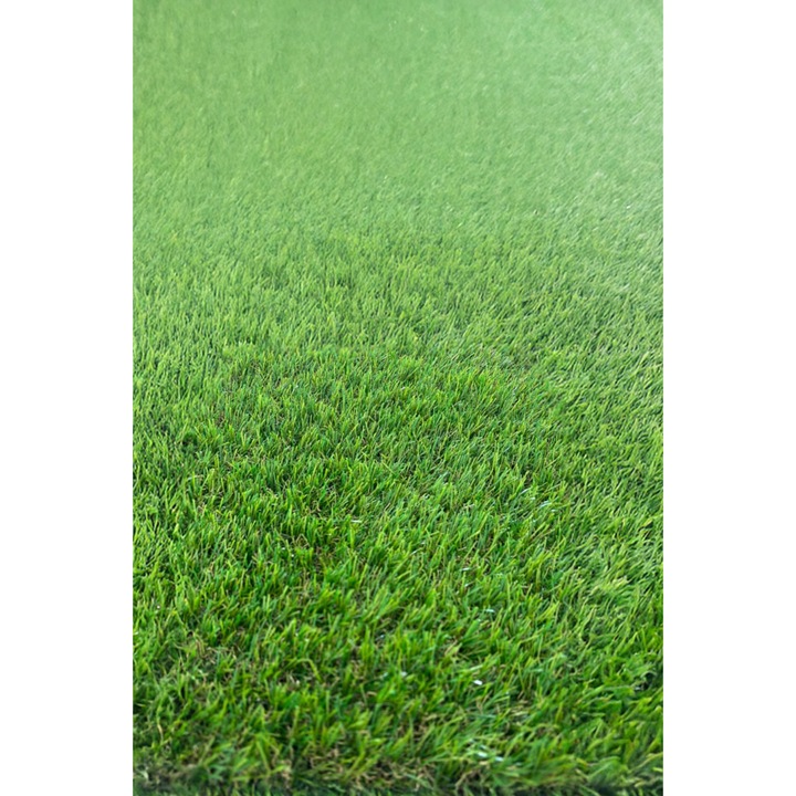 Gazon Artificial F25 Premium BELGIAN, Lungime Fir 25 mm, Latime 2m, Marime 200 x 4000 cm, Verde, Imitatie Perfecta Gazon Natural, Antialergic, Polipropilena, Curte, Terasa, Balcon, Piscina, Loc de Joaca