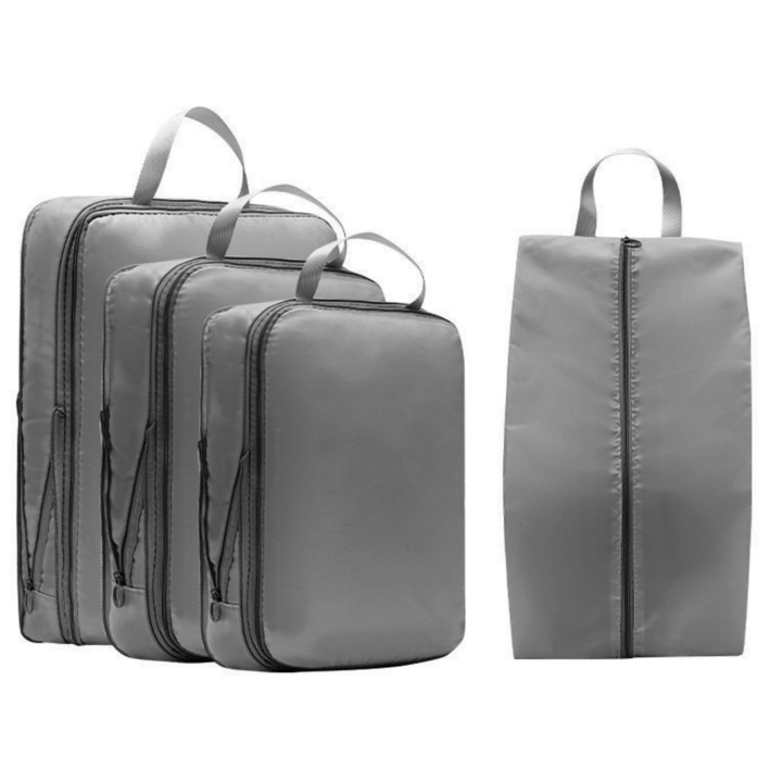 Set 4 huse depozitare haine -Gri