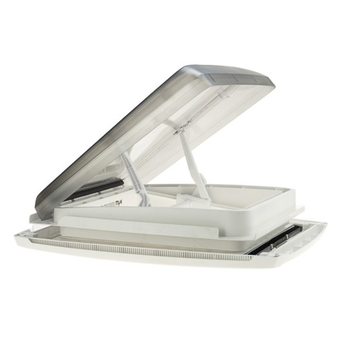 Fereastra de acoperis pentru rulote MPK VisionStar Pro M II 40x40 cm, alb, cu plasa de tantari si jaluzea rulanta