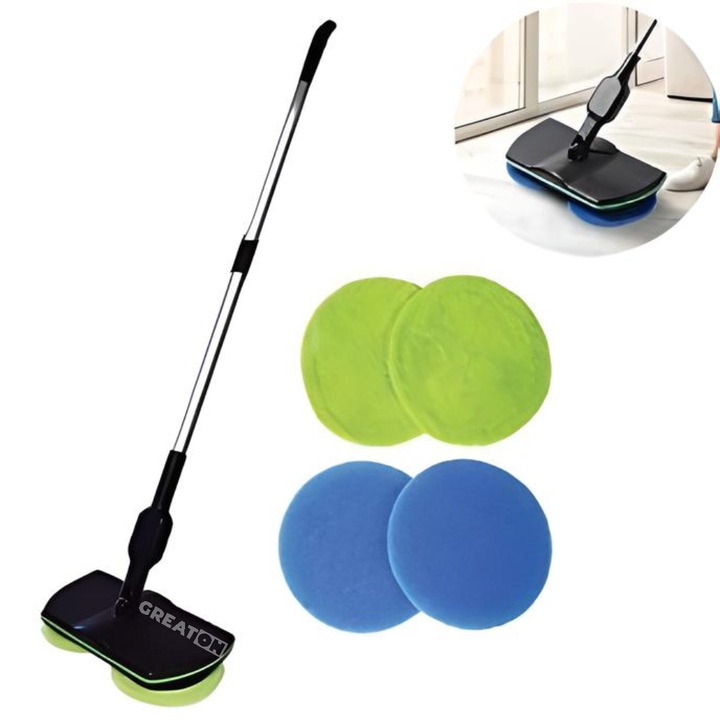 Mop GREATON Cu 2 Pulverizatoare Si 2 Tampoane Din Microfibra – Curatenie Eficienta Si Rapida