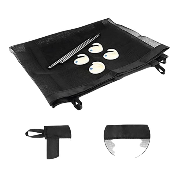 Plasa protectie usa pentru Caini si Pisici 75x110 – Gard Textil Portabil, Neagra, cu Kit Montaj