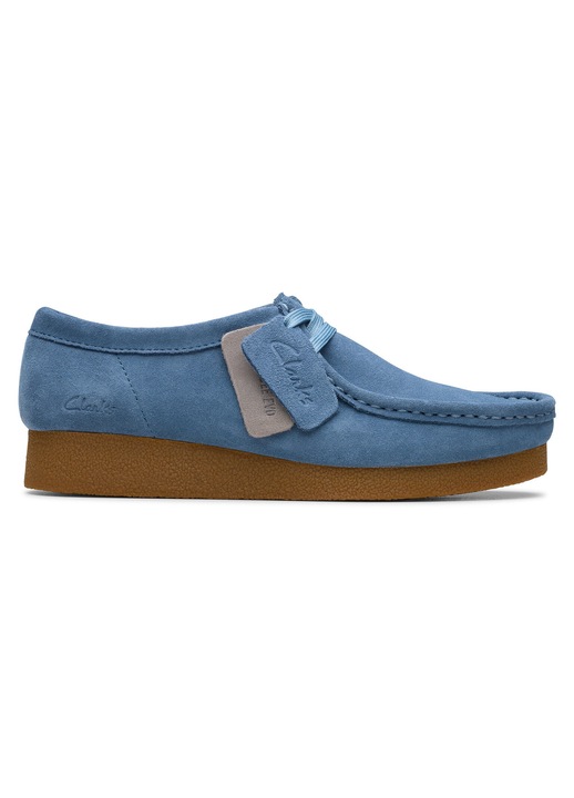 Дамски мокасини Clarks, 26181476, Естествена кожа, Син