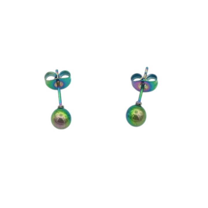 Cercei inox bilute curcubeu 5 mm diametru Crina