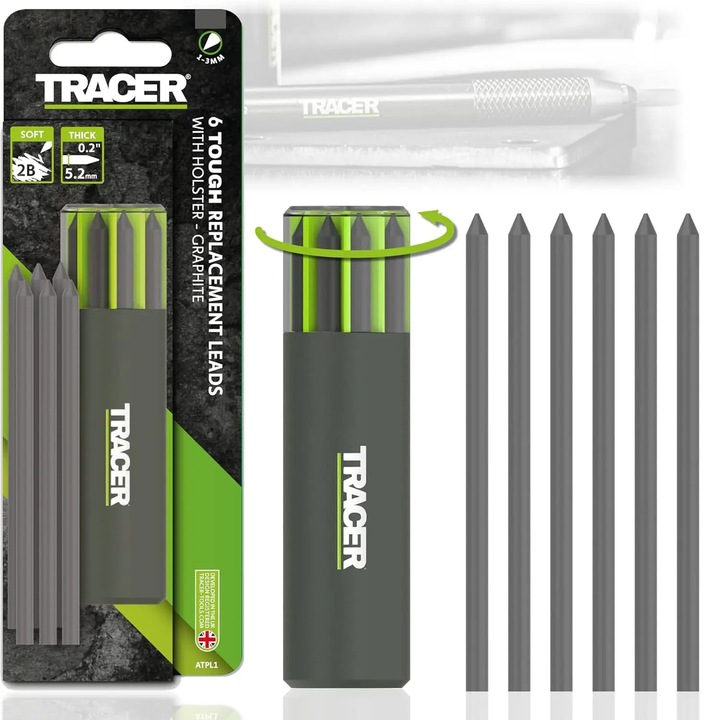 Set 6 Mine de Rezerva din Grafit 5.6mm pentru Creion Profesional Tough TRACER ATPK1‑PRO