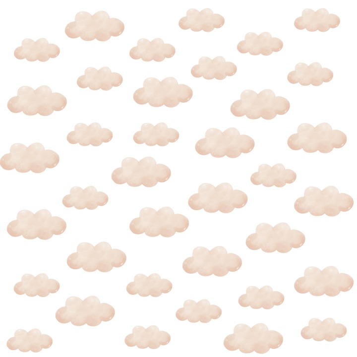 Muralo Matricák Gyerekszobába 60cm x 30cm Bézs Felhőcskék