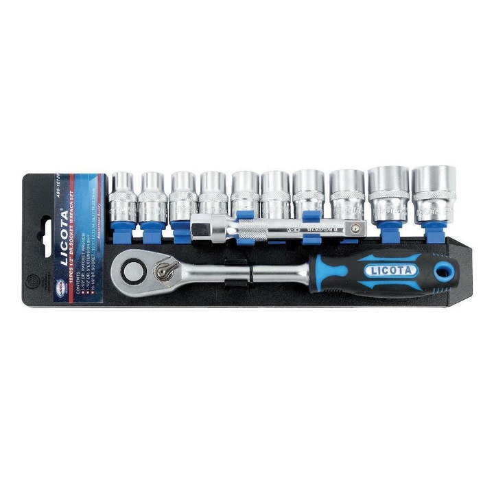 Set chei tubulare industriale, 12 piese, cu clichet 1/2 inch i sistem Superlock