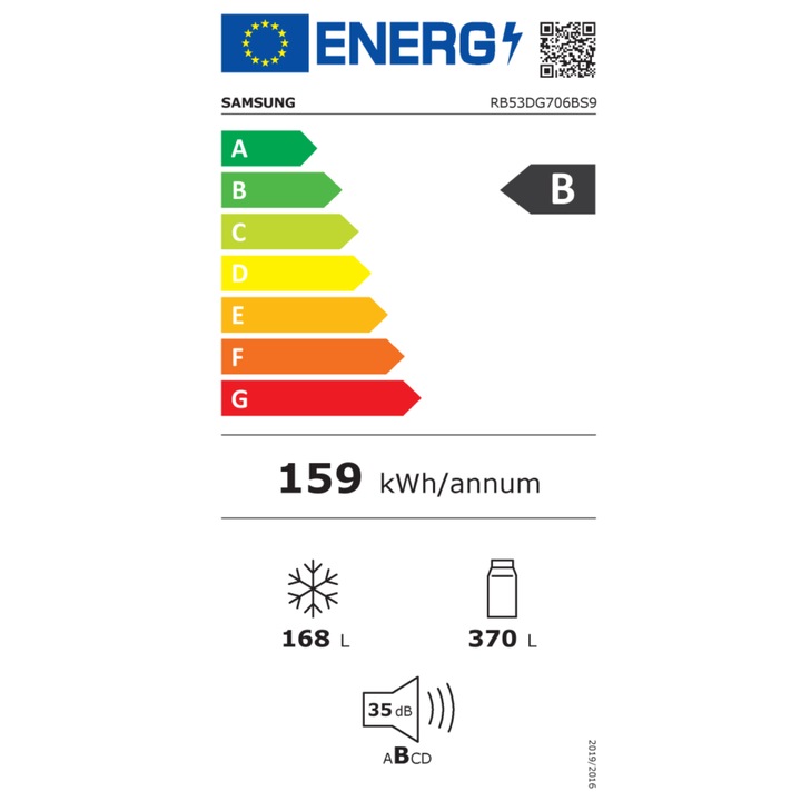 Combina frigorifica Samsung RB53DG706BS9EF, 538 l, Wi-Fi si AI Energy, Twin Cooling+™, No Frost+