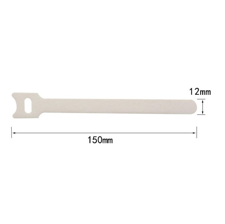 Комплект 10 многократно използваеми органайзери за кабели, бели, 12 мм x 15 мм