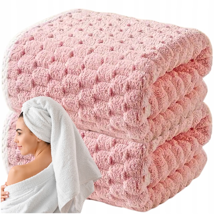 Set 2 prosoape de baie mari 90x175 cm – microfibra, uscare rapida, absorbante