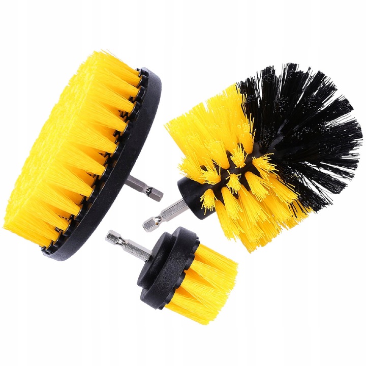 Set 3 perii rotative de curatare pentru surubelnite, de curatat diverselor suprafete, pentru masina de gaurit, inlocuitor, universal, Sillar