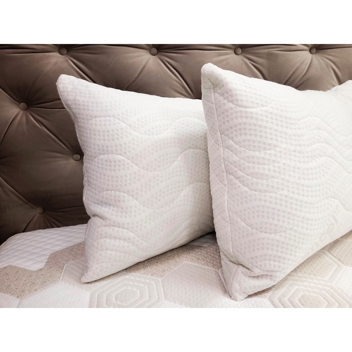 Set 2 Perne STAR MOON Tencel, hipoalergenice, 50x70 cm, alb