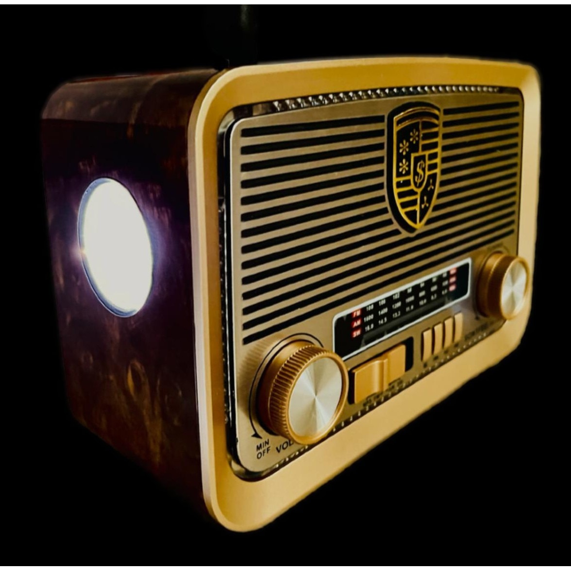 Radio portabil, LANTERNA, USB, Jack 3.5mm, Card TF, Acumulator