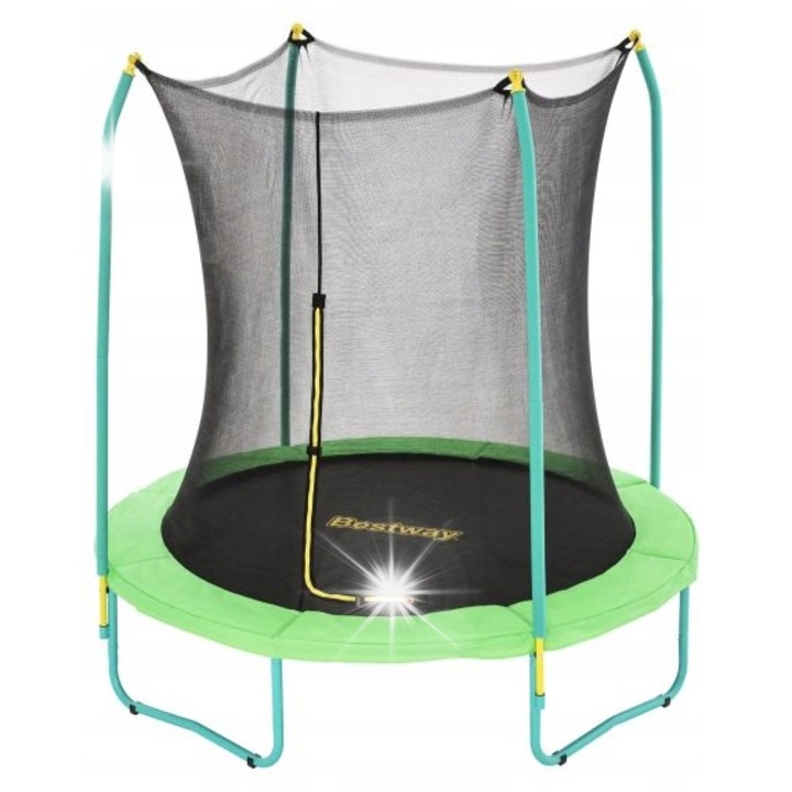 Gyermek trambulin, Bestway 59102, 244 cm, biztonsági hálóval, 48 rugóval, horganyzott acél szerkezet