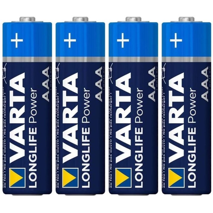 Set 2 x 4 Baterii Varta Longlife Aaa / Lr03, 1.5V, Alcaline