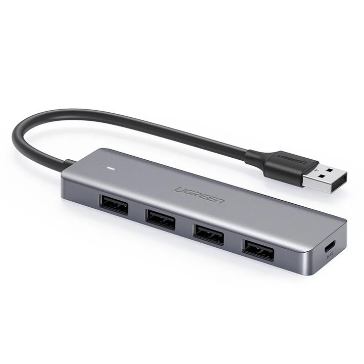 Хъб докинг станция CM512 (50985) USB към 4x USB3.0, 1x Micro USB, Plug & Play, 5Gbps, 0.15м Космическо сиво Черно
