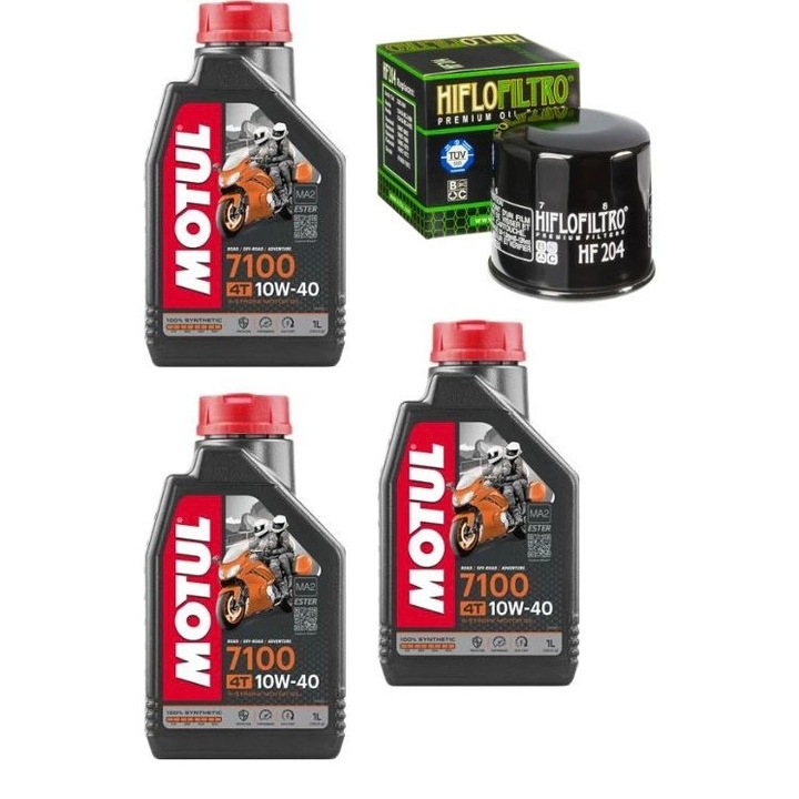 Pachet schimb ulei Yamaha MT-07 2014-2022, Motul 7100 Filtre HifloFiltro