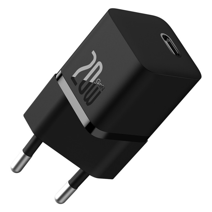Încărcător rețea Baseus GaN5 mini, 20W, USB Type-C, negru