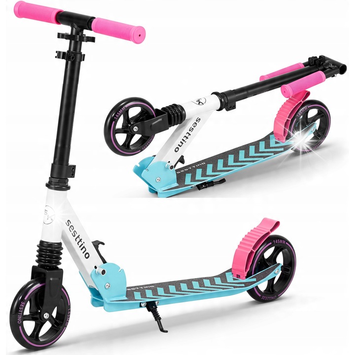 Sesttino Space roller, többszínű, 3,2 kg, 20-50 kg közötti felhasználók számára, ütéscsillapító rendszer, 145 mm-es kerekek, állítható magasság 71-80 cm