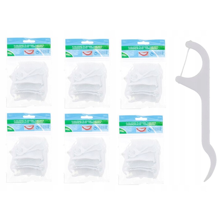 Set 75 bucati - CardSplitter - Wykalaczki din plastic cu aroma de menta, 8cm