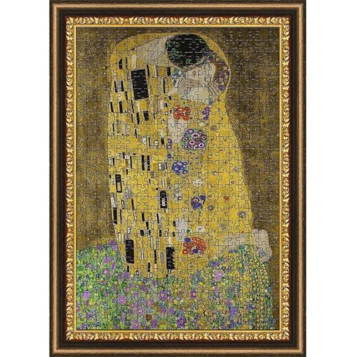 Puzzle Trefl 500 piese cu rama - Sarutul, Klimt