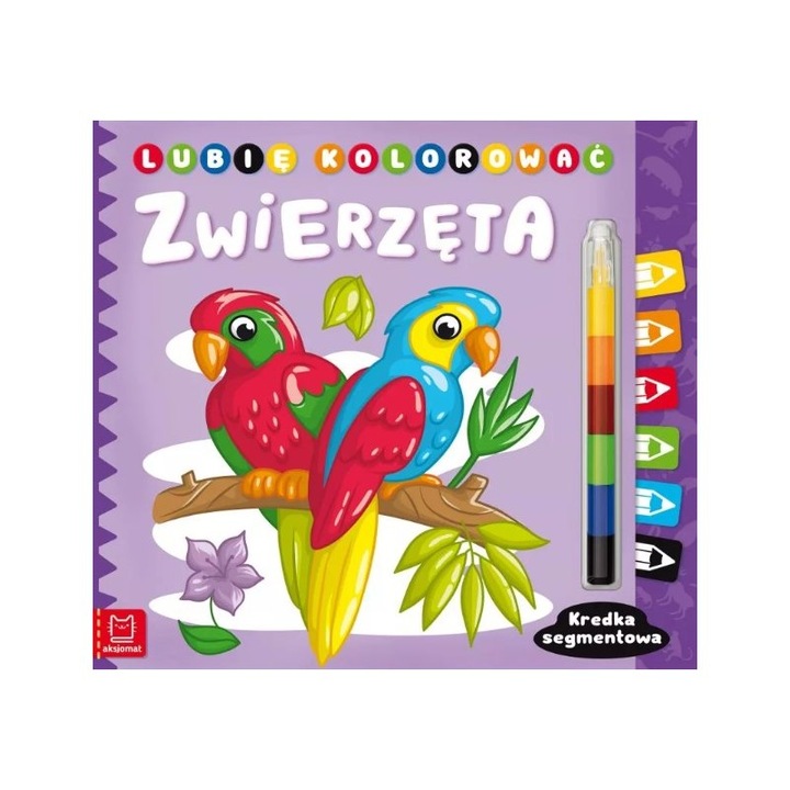 Carte de colorat Aksjomat, animale, 24 pagini, cu creion segmentat