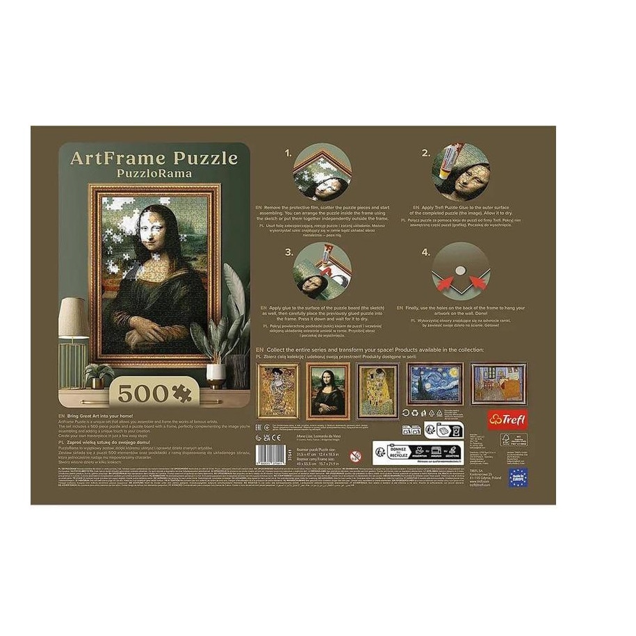 A.Pannaページ Puzzle Trefl de 500 de piese cu cadru - Mona Lisa, Leonardo Da