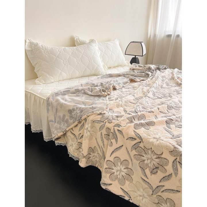 Patura Fina Cocolino, Imprimeu Floral, 200x230cm, Multicolor