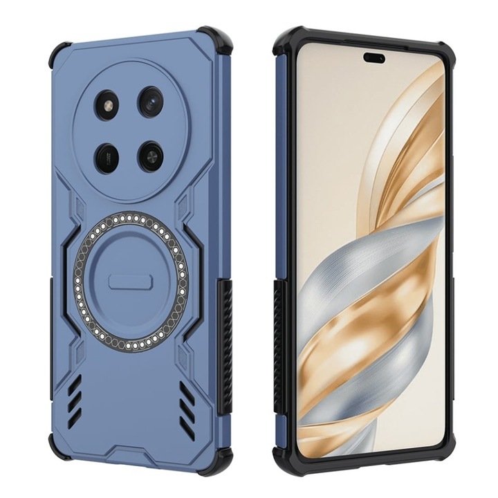 Husa pentru Honor X9c / Magic7 Lite, SKYDDAR INOVATION, ArmorMag, Magsafe, set cu sticker, Albastru