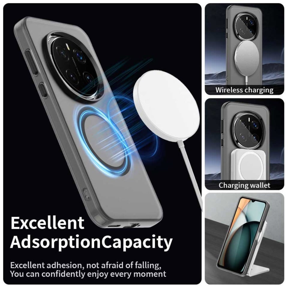Husa pentru Honor Magic7 Pro, SKYDDAR INOVATION, CandyCase, Magsafe, set cu sticker, Negru