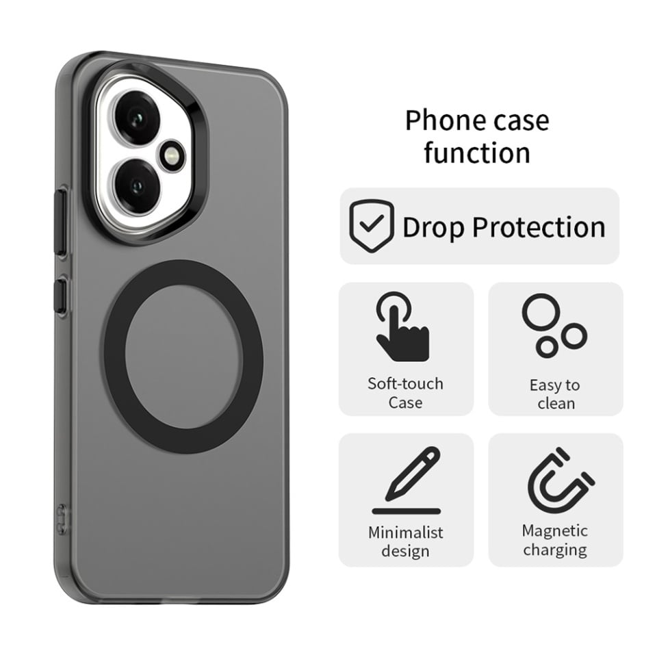 Husa pentru Honor 400, SKYDDAR INOVATION, CandyCase, Magsafe, set cu sticker, Negru