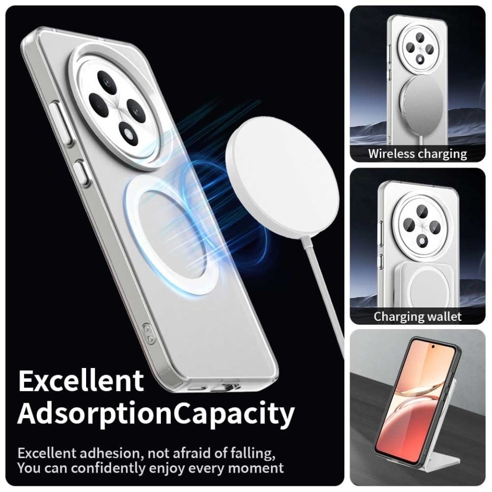 Husa pentru Oppo Reno12 F 5G / Reno12 FS 5G / Reno12 F 4G / Reno12 FS 4G, SKYDDAR INOVATION, CandyCase, Magsafe, set cu sticker, Alb