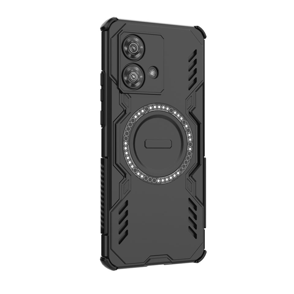 Husa pentru Motorola Edge 40 Neo, SKYDDAR INOVATION, ArmorMag, Magsafe, set cu sticker, Negru