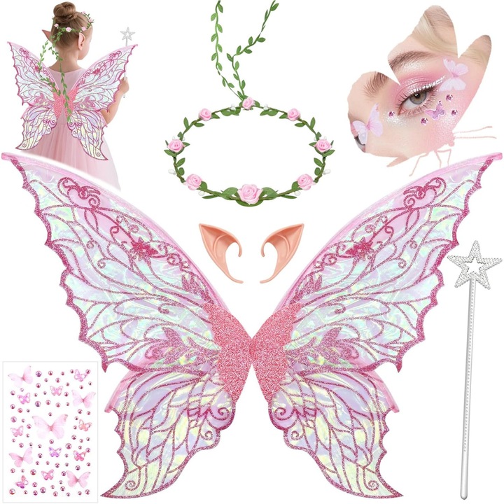 Set accesorii costum zana, Scatteredyun, roz