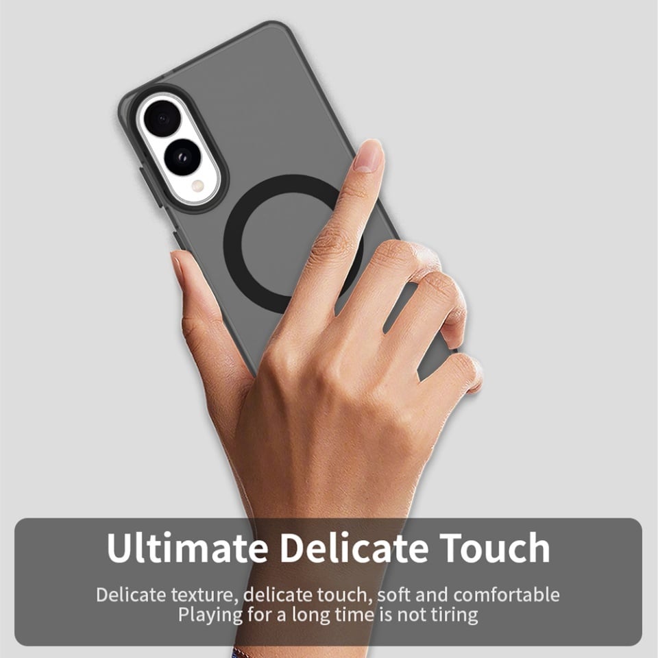 Husa pentru Samsung Galaxy S25 Edge, SKYDDAR INOVATION, CandyCase, Magsafe, set cu sticker, Negru