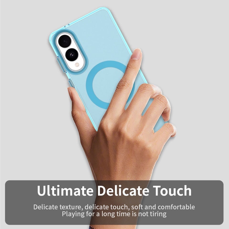 Husa pentru Samsung Galaxy S25 Edge, SKYDDAR INOVATION, CandyCase, Magsafe, set cu sticker, Albastru