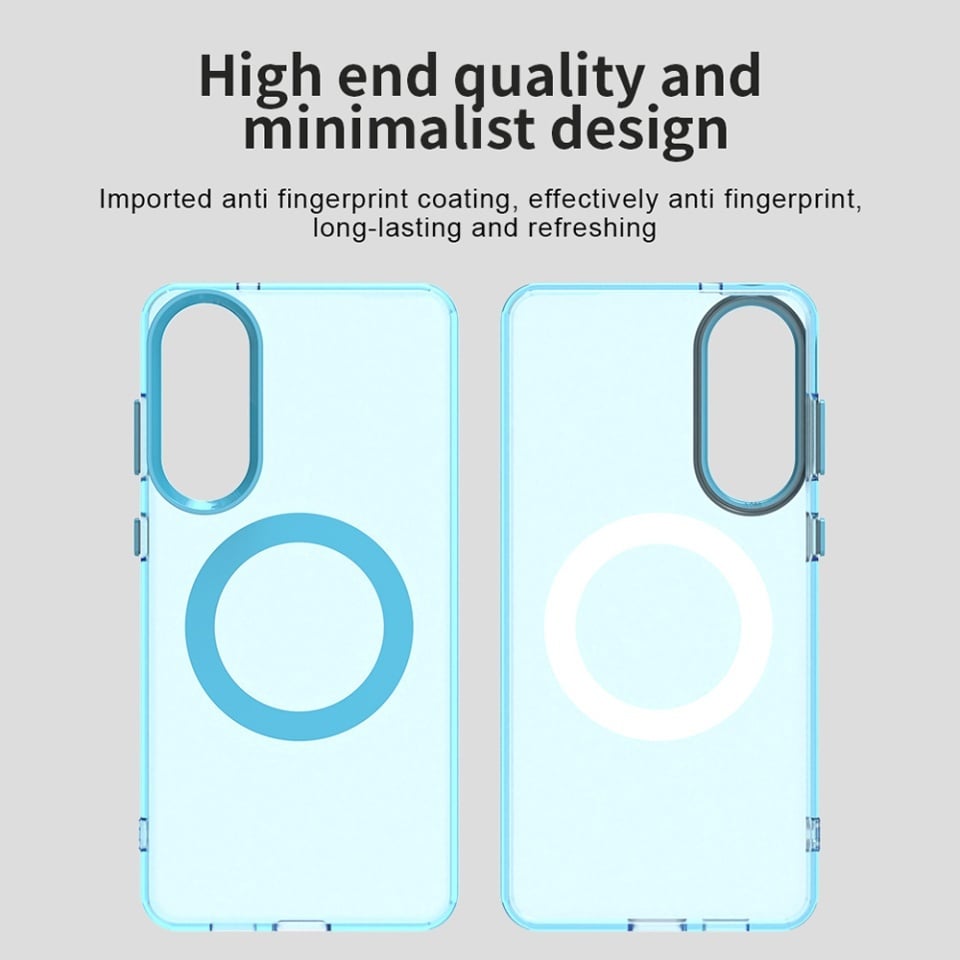 Husa pentru Samsung Galaxy S25 Edge, SKYDDAR INOVATION, CandyCase, Magsafe, set cu sticker, Albastru