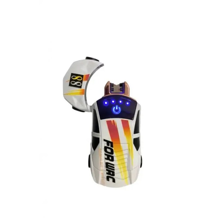 Bricheta metalica, forma de masina, rezistenta la vant, electrica, culoare alb