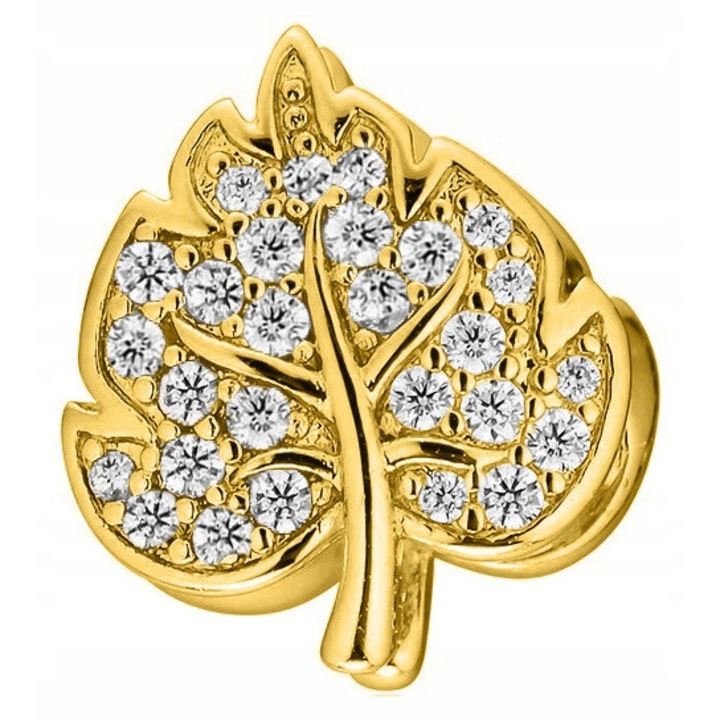 Talisman, Larezo, Argint 925, Zirconiu, Cadou Ideal Pentru Femei, Aspecwdqft Decorativ, Cu Chimice, Si Abrasive, 1 x Cutie Pentru Bijuterii Premium, Auriu, 0.5 cm