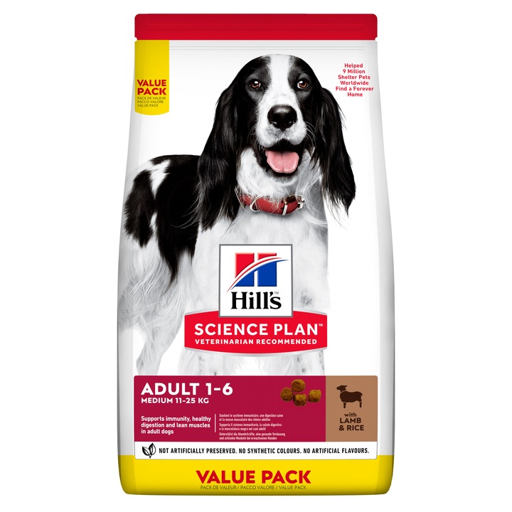 Суха храна за кучета Hill's SP Canine Adult Medium, Hypoallergenic, Агнешко и ориз, 18 кг