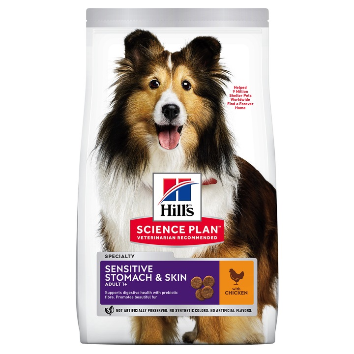 Hrana uscata pentru caini Hill's SP Canine Adult, Stomach & Skin, Pui, 14kg
