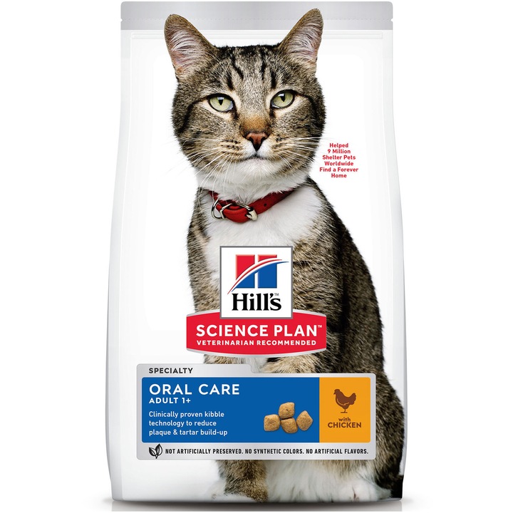 Hrana uscata pentru pisici Hill's SP Feline Adult, Oral Care, Pui, 1.5kg