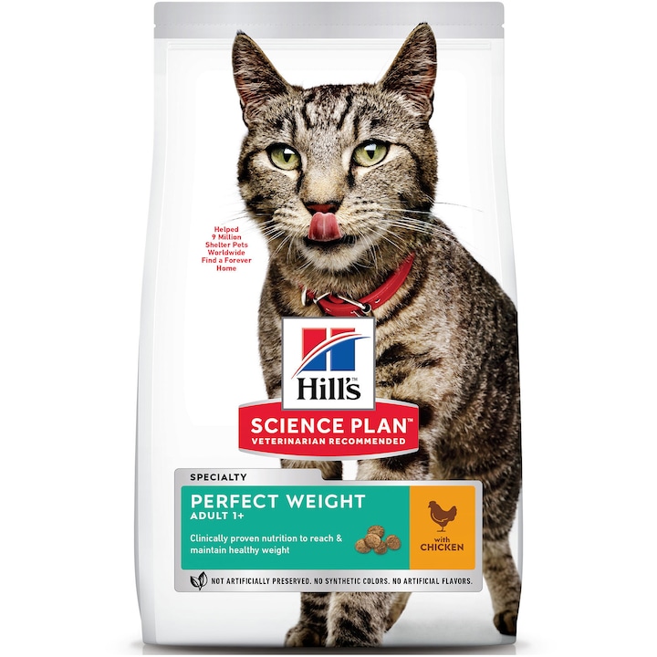 Hill's SP Feline Adult száraz macskaeledel, Perfect Weight, csirke, 1,5 kg