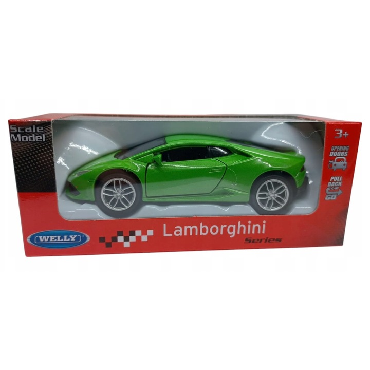 Модел на кола Lamborghini 1:34, Welly, метал, прецизни детайли, 12x5x4.5 см