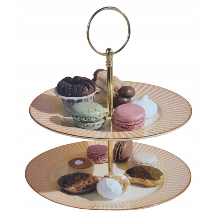 Двуетажна плато, CardSplitter, 19см x 24см, оранжево със златисто, пластмаса