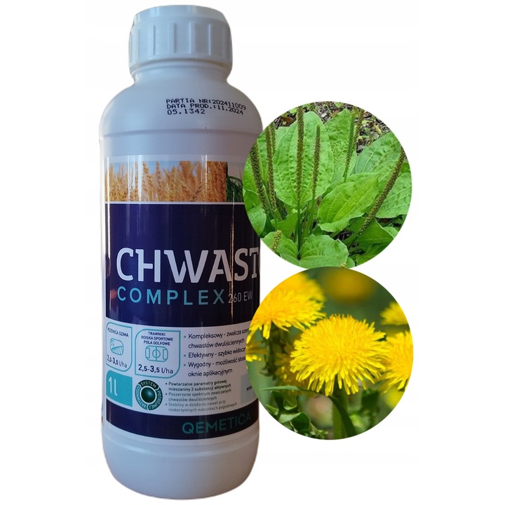 Erbicid Pentru Plante, Chwastox COMPLEX 260 EW, Ciech, Eficient, Actioneaza Sistemic Si Rapid, Pentru gazon, Terenuri De Fotbal, Terenuri De golf Si grau De Iarna, Emulsie Pentru Pulverizare Pe Frunze, 1 l