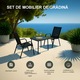 Set mobilier gradina Black Forest, 2 scaune si masa, inox, rezistent la intemperii, 70x70cm