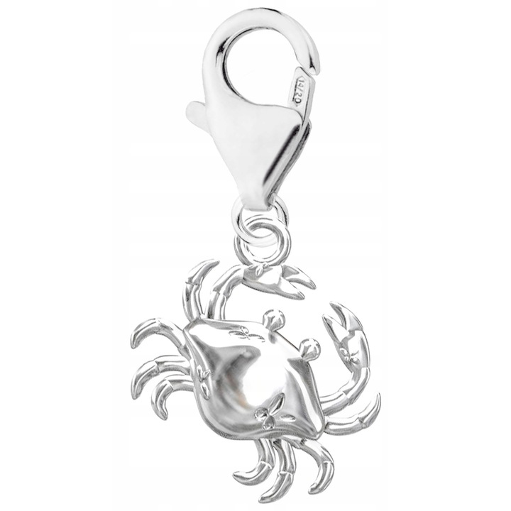 Talisman Din Argint 925, Larezo, Material Argint, Titlu 925, Inaltime 23,50 mm, Crab, Dimensiuni 23,50 mm x 13,50 mm, Ambalaj Elegant Inclus, Un Cadou Unic, Argintiu