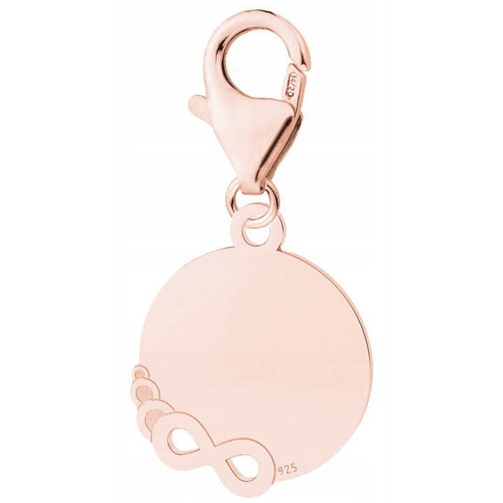 Talisman Din Argint 925, Larezo, Material Argint, Titlu 925, Acoperire Roz 750, Simbolul Infinitului, Dimensiuni 22,20 mm x 12,20 mm, Ambalaj Elegant Inclus, Roz
